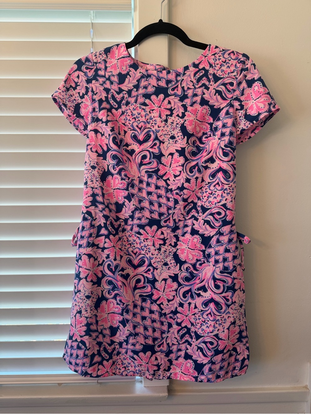 Lilly Pulitzer Pink & Navy Floral Shift Dress / Skort Dress